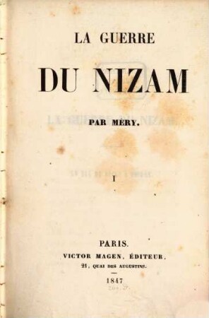 La guerre de Nizam. 1