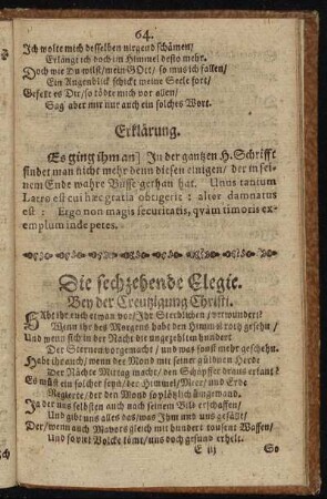 Die sechzehende Elegie. Bey der Creutzigung Christi.