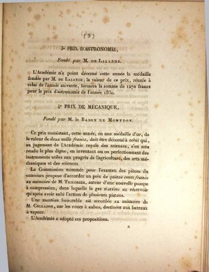 Annonce des prix décernés par l'académie royale des sciences pour l'année 1829 : Seance publique du 15 juin 1829.