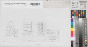 Arnsberg, Amtsgericht, Altbau, Schnitte und Lageplan
