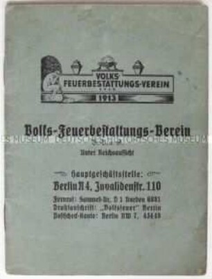 Mitgliedsbuch und Satzung des Volks-Feuerbestattungs-Vereins