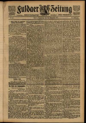 Ausgabe vom Donnerstag, den 12. September 1907.