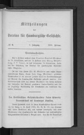 Des Nordfriesischen Geschichtsschreibers Anton Heimreich Verwandtschaft mit Hamburger Familien.