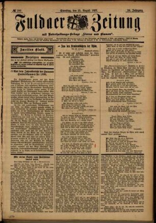Zweite Ausgabe vom Samstag, den 21. August 1897.
