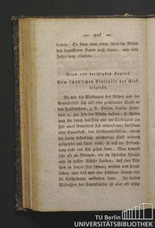 Neun und dreißigstes Kapitel. Vom schädlichen Einflusse der Elektrizität.