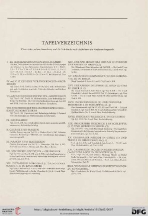 Tafelverzeichnis
