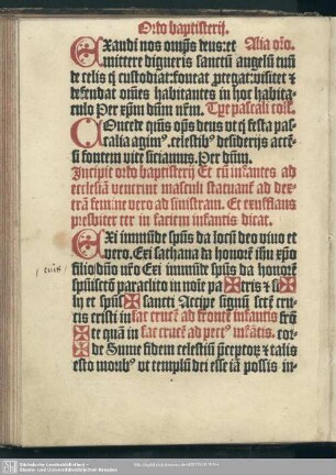 Incipit ordo baptisterii ...