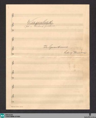 Wiegenlied - Mus. Hs. 1394,5 : S, pf; F
