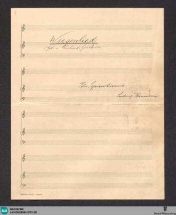 Wiegenlied - Mus. Hs. 1394,5 : S, pf; F