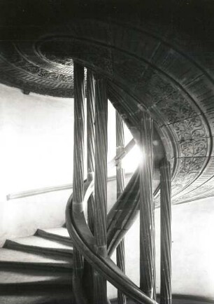 Bad Mergentheim, Schloss : Bad Mergentheim. Schloss. Spindeltreppe im nordwestlichem Turm