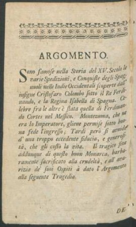 Argomento = Inhalt des Trauerspiels
