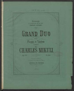 Grand duo pour piano et violon op. 26
