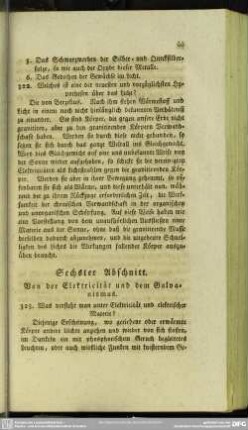 Sechster Abschnitt. Von der Elektricität und dem Galvanismus