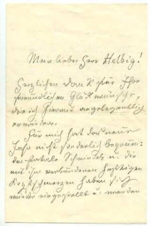 Brief von Robert Franz an Fritz Helbig