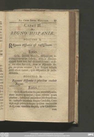 Caput III. de Regno Hispaniae.