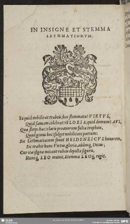 In Insigne Et Stemma Lethmatiorum