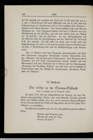 VI. Die 105er in der Somme-Schlacht
