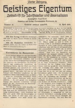Nummer 14 (15. April 1908)