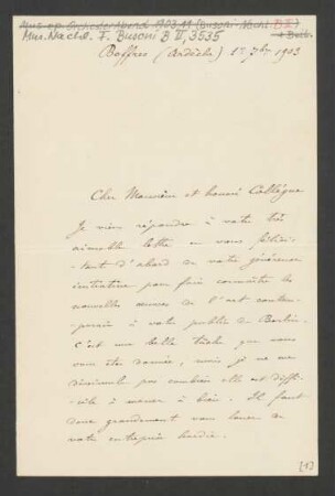 Brief an Ferruccio Busoni : 01.09.1903