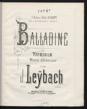 Balladine : pour harmonium ou orgue expressif