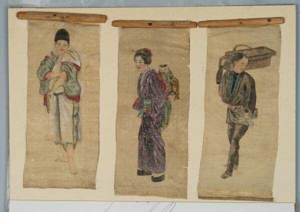 Painting on silk: Woman with child