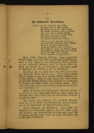 IV. Die kommende Revolution