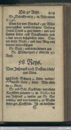 98. Reys. Von Inspruck nach Passau, Lintzm und Wien