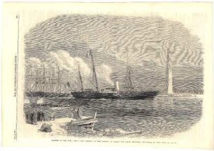 Opening of the Suez-Canal: The Empress of the french, on board the "Aigle", entering the canal at Port-Said