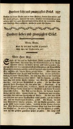 Hundert sieben und zwanzigstes Stück
