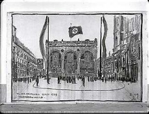 Buchner, Georg W.; München; Festdekoration zum Tag der Deutschen Kunst - 1939 - Odeonsplatz, Feldherrenhalle