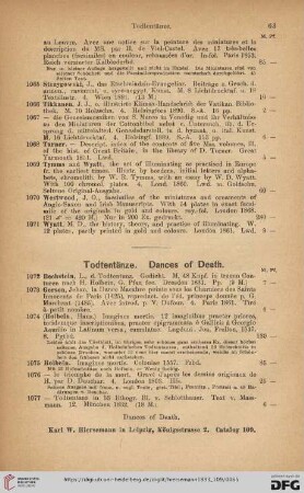 Todtentänze. Dances of Death (Nr. 1072 - 1089)