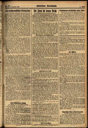 Zweite Ausgabe vom Montag, den 13. September 1937.
