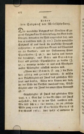 278-282, III. Über den Endzweck der Weltschöpfung