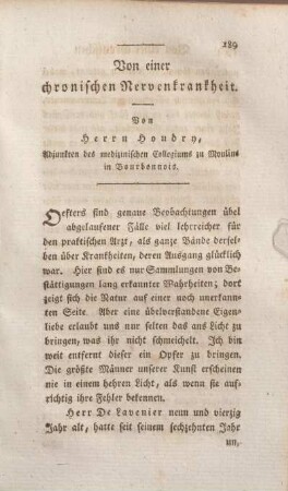 Von einer chronischen Nervenkrankheit.