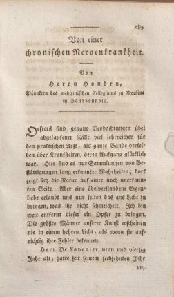 Von einer chronischen Nervenkrankheit.