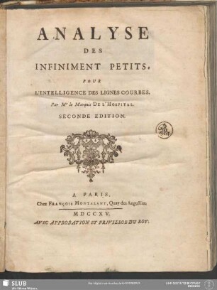Analyse Des Infiniment Petits : Pour L'Intelligence Des Lignes Courbes