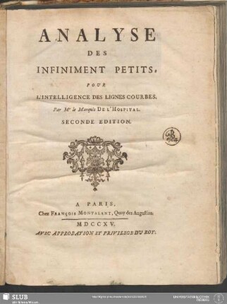 Analyse Des Infiniment Petits : Pour L'Intelligence Des Lignes Courbes