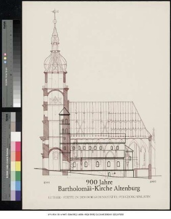 Originaltitel: 1089 - 1989 900 Jahre Bartholomäi-Kirche Altenburg Luther-Stätte in der DDR, Gedenkstätte für Georg Spalatin