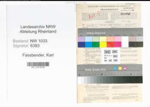 Entnazifizierung Karl Fassbender , geb. 23.10.1914 (Polizeibeamter)