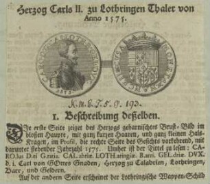Bildnis von Carl III., Herzog von Lothringen