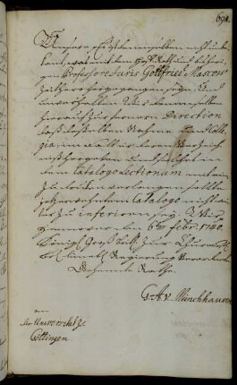 Aussparung des Professors Mascov vom nächsten Vorlesungsverzeichnis.