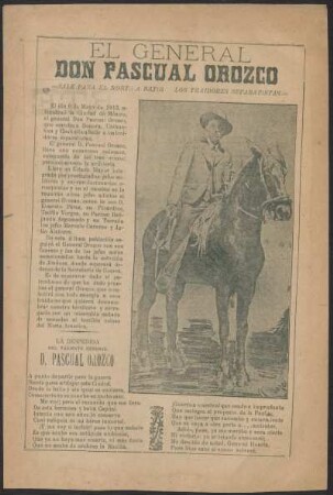 La despedida del valiente General D. Pascual Orozco