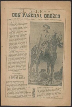 La despedida del valiente General D. Pascual Orozco