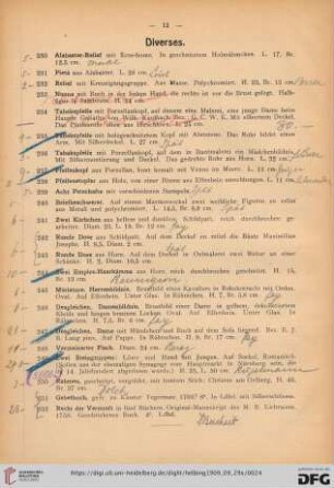Diverses (Nr. 230-278)