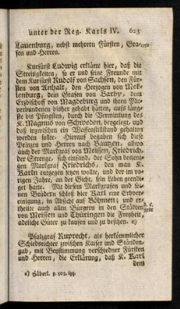 623-633, Pfalzgraf Ruprecht, als herkömmlicher Schiedsrichtier zwischen Kaiser und Städten gab, ....
