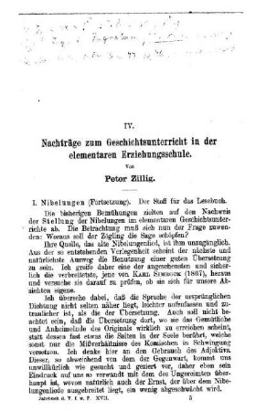 Nachträge zum Geschichtsunterricht in der elementaren Erziehungsschule