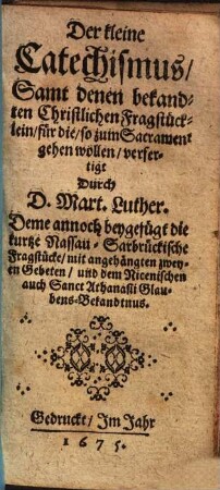 Der kleine Catechismus