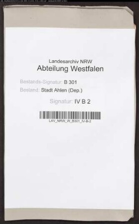 paquett in sachen des Klosters zu ahlen landschatzung betreffend.