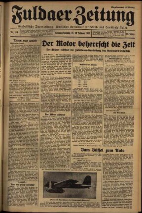 Erste Ausgabe vom Samstag, den 15. Februar 1936.