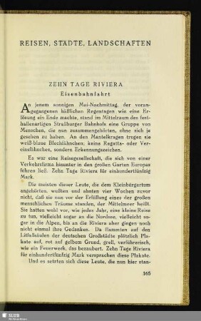 Reisen, Städte, Landschaften